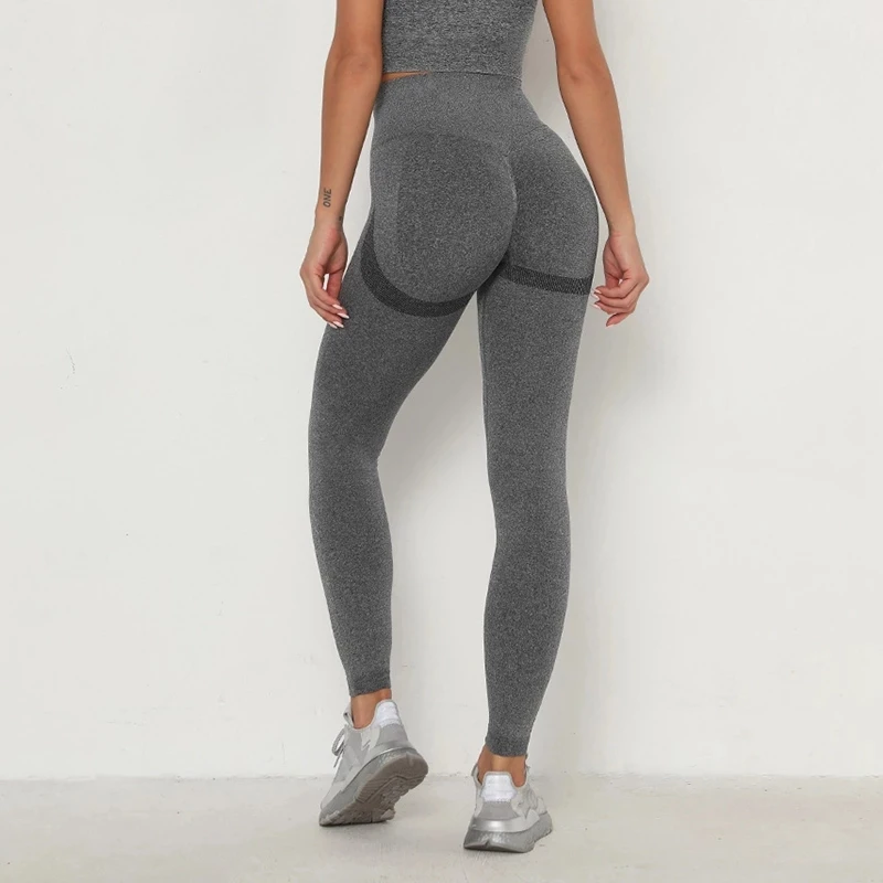 

High Waist Woman Fitness Yoga Pants Solid Color Seamless Leggings Sexy Push Up Gym Sport Leggings Slim Stretch Running Tights