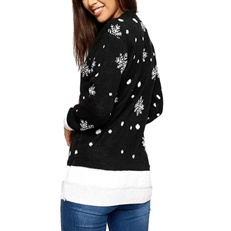 

Womens Christmas Sweaters Letter Loose Ugly Snow Holiday Pullover Sweater Autumn Winter Knitted Jumpers