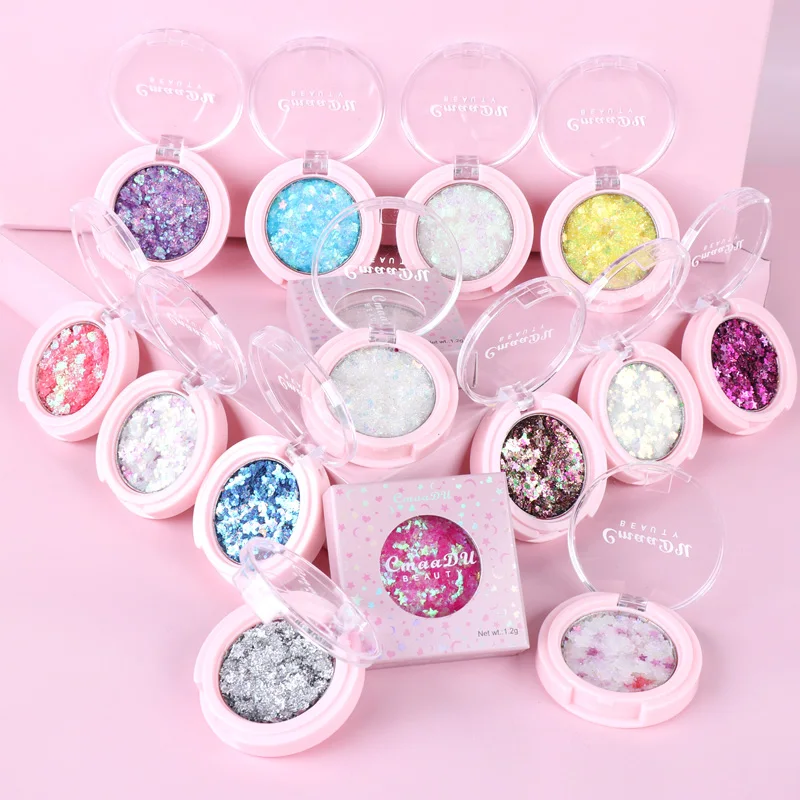

Cmaadu Cheap Face Eye Highlight Powder Eyeshadow Palette Diamond Shining Sequins Pigments Party Eye Shadow Cream Makeup New