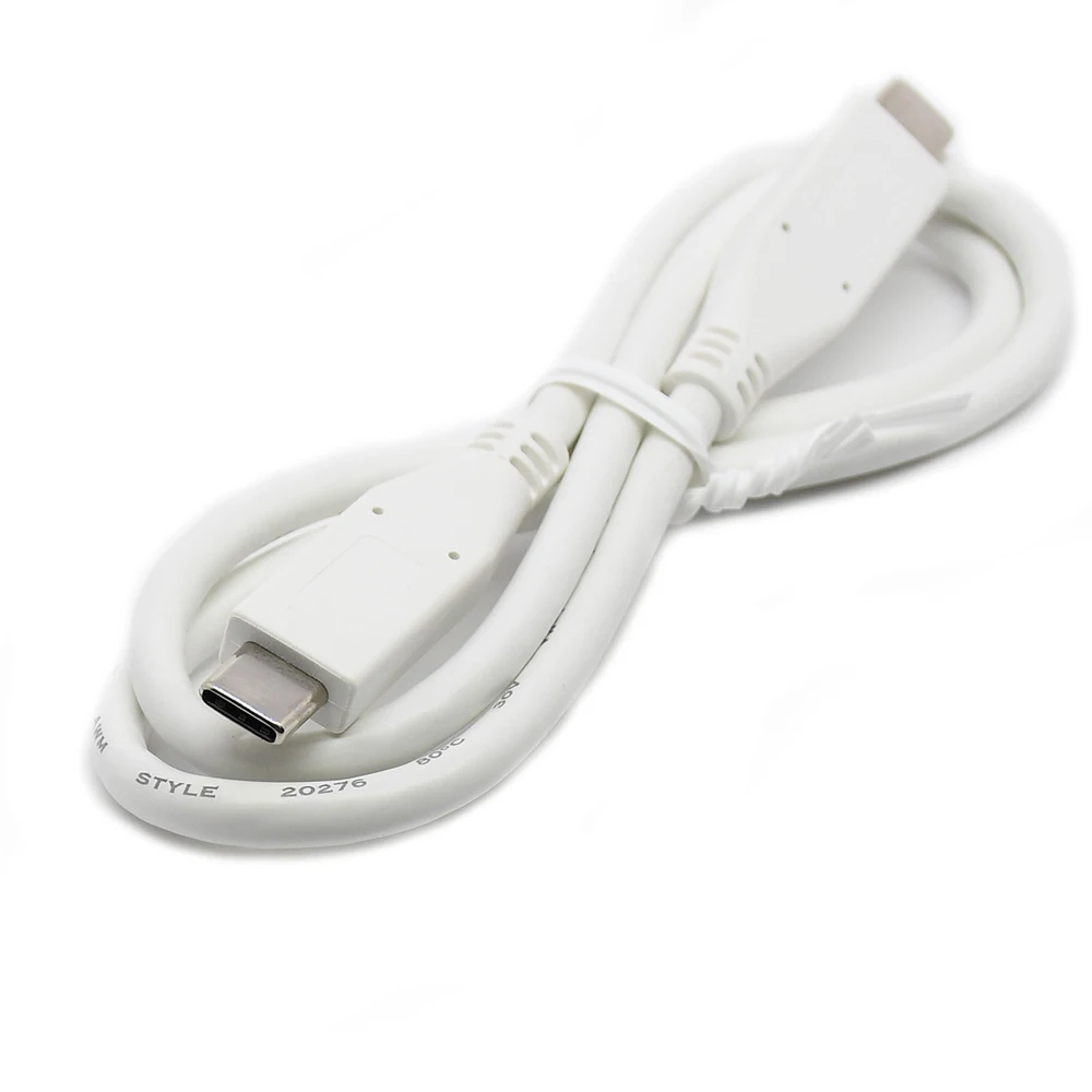 

10Gbps 100W USB3.1 Type-c cable 50cm USB-C male to male data and charge cable for Macbook laptop tablet cellphone white color