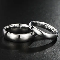 new simple smooth titanium steel couple ring 4mm classic ladies mens wedding engagement jewelry anniversary gift