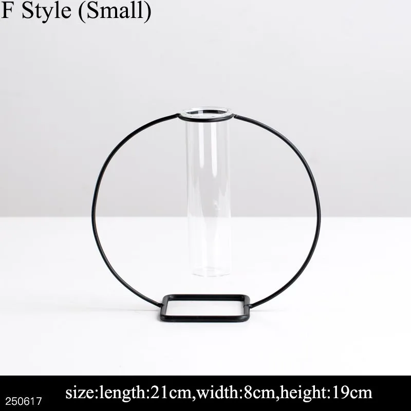 F Style (Small) Ins скандинавские золотистые железные художественные прозрачные стеклянные пробирки гидропоники цветочный горшок гостиная офисная ваза зеленые растения плантатор креативный - Цвет: F Style (Small)