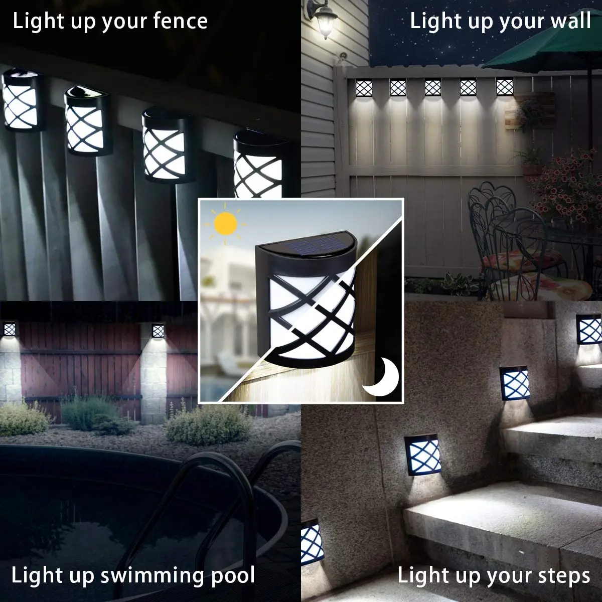 

1/2/4/8 PCS Solar Wall Lights Outdoor Decorative IP55 Waterproof Outdoor Solar Garden Lamp Lighting For Pathway Lawn Driveway