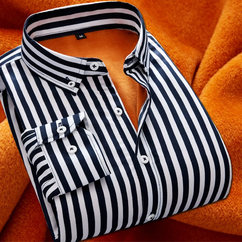 Большие размеры 5XL мужская деловая Повседневная теплая рубашка с длинным рукавом