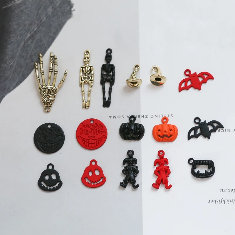 10 шт./упак. модные Хэллоуин Череп ручной летучей мыши Тыква клоун и