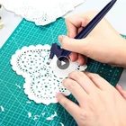 Режущие инструменты для рукоделия, ремесленные ножи из нержавеющей стали, вращающееся на 360  лезвие, инструменты для рукоделия, скрапбукинга, гравировки, 1 шт.