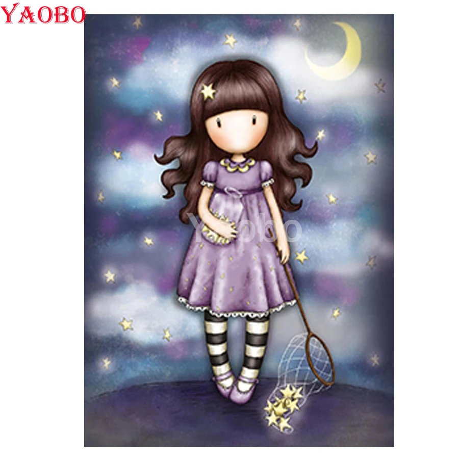 

Алмазная живопись «сделай сам», мультяшная девушка 5d, вышивка крестиком, алмазная вышивка, настенное искусство, рукоделие, подарок, ручная р...