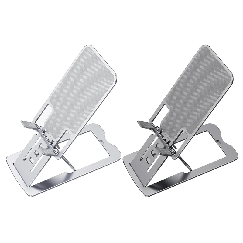 

Adjustable Cell Phone Stand for Desk Foldable Desktop Phone Holder Non Slip Cradle Dock for All Smartphones Tablets H9EB