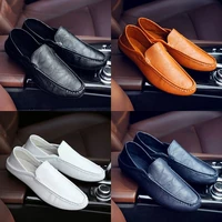 2021 one pedal lazy sports driving shoes non slip moccasin soft sole comfortable casual pea shoes leather shoes men