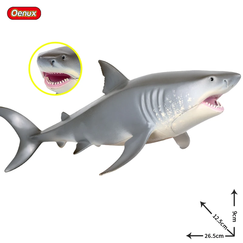 Оригинальная модель Megalodon Big Shark Oenux фигурка морских животных дикая большая белая