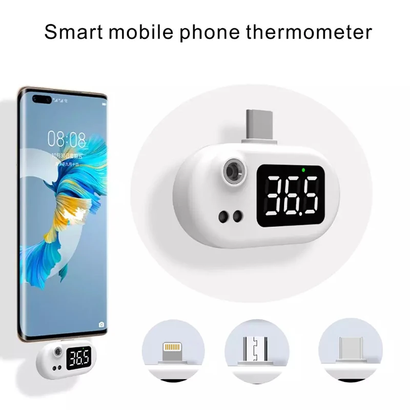 

For IPhone USB Electronic Thermometer Adult Thermometer Digital Display Infrared Temperature Sensor Daily Protection For MC