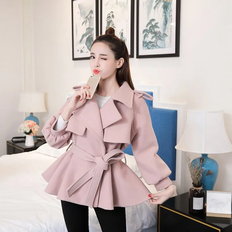 2019 Зимние Женские приталенные элегантные розовые куртки с отложным воротником