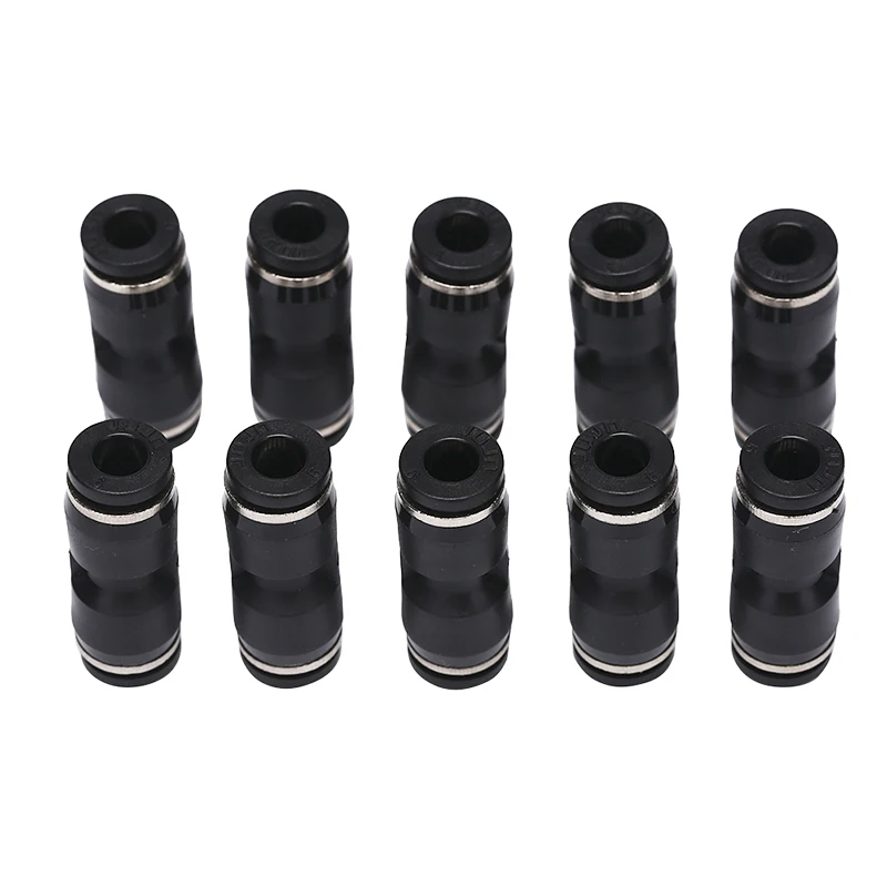 

10PCS/Set 6mm 1/4 Tube Od Pneumatic Straight Push Connector Air Line Quick Fitting Hose Connector Fittings