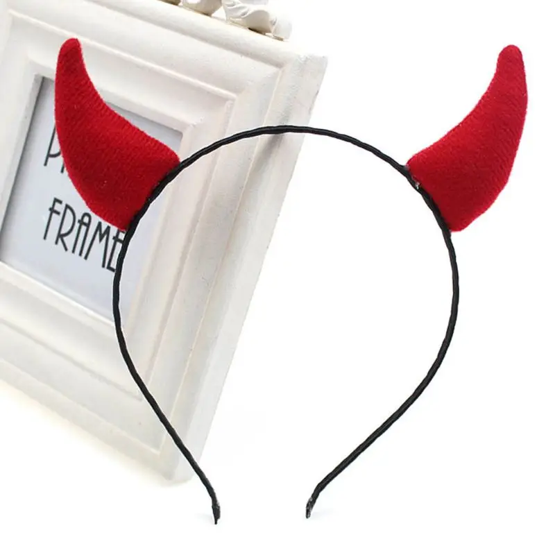 Ободок для волос взрослых и детей эластичная повязка на голову с красным демоном