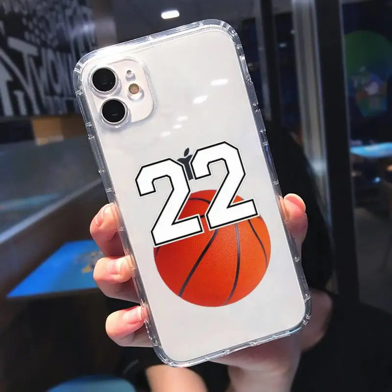 

Simple art basketball lucky numbers Phone Case Transparent for iPhone 11 12 mini pro XS MAX 8 7 6 6S Plus X 5S SE 2020 XR