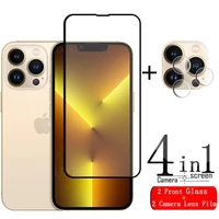 4 in 1 for iphone 13 pro glass for iphone 13 pro tempered glass screen protector for iphone 6 7 8 12 13 pro max mini lens glass