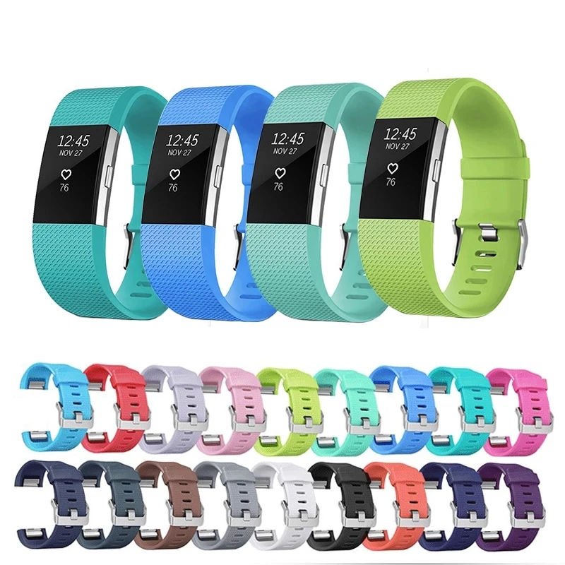 Мягкий силиконовый сменный ремешок для смарт-браслета Fitbit Charge 2 с пульсометром |
