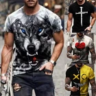 Футболка мужская оверсайз с 3d рисунком, модная тенниска с коротким рукавом, повседневная майка, лето