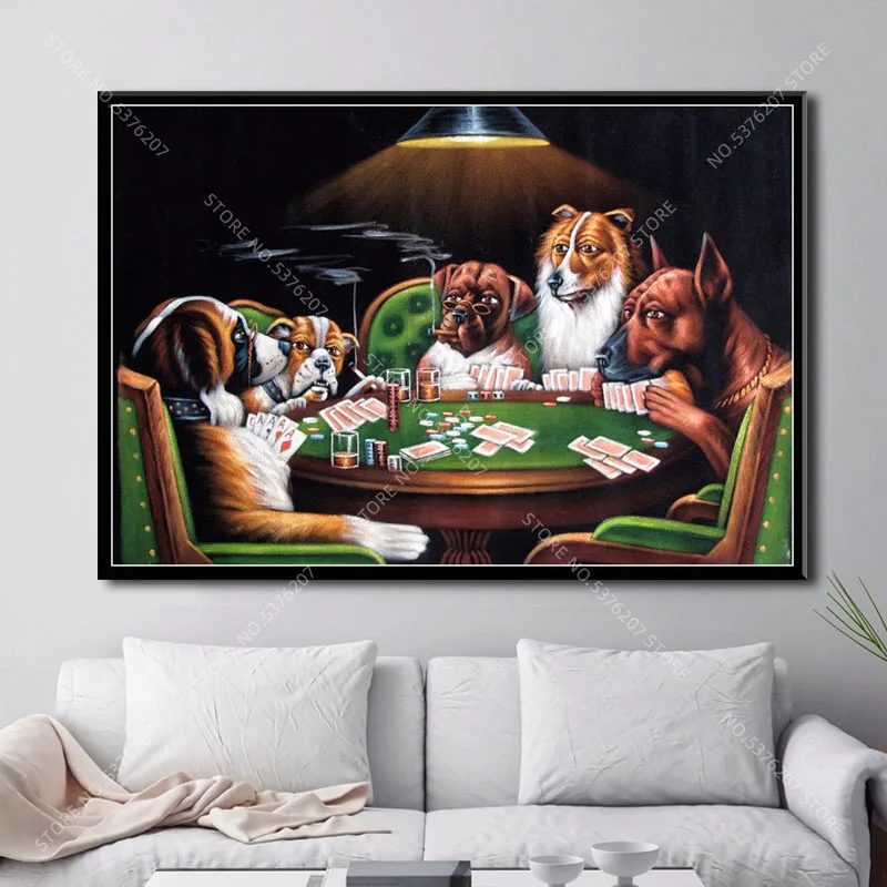 G592 художественный декор винтажные собаки играющие в покер курительные забавные