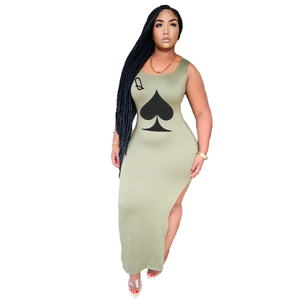 Женские летние платья с принтом в виде карт покера 2020 сексуальное Бандажное