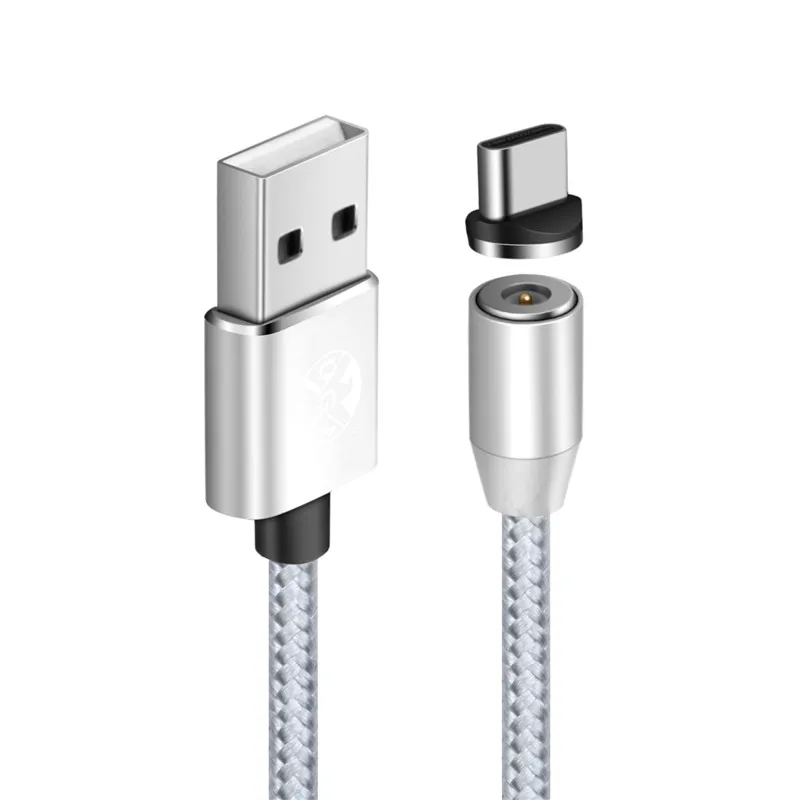 Silver Type-C Cable 3/6/10FT USB Магнитная Зарядка Зарядное устройство Тип кабеля type-c для Apple iPhone 8 7 6s samsung Лот - Цвет: Silver Type-C Cable