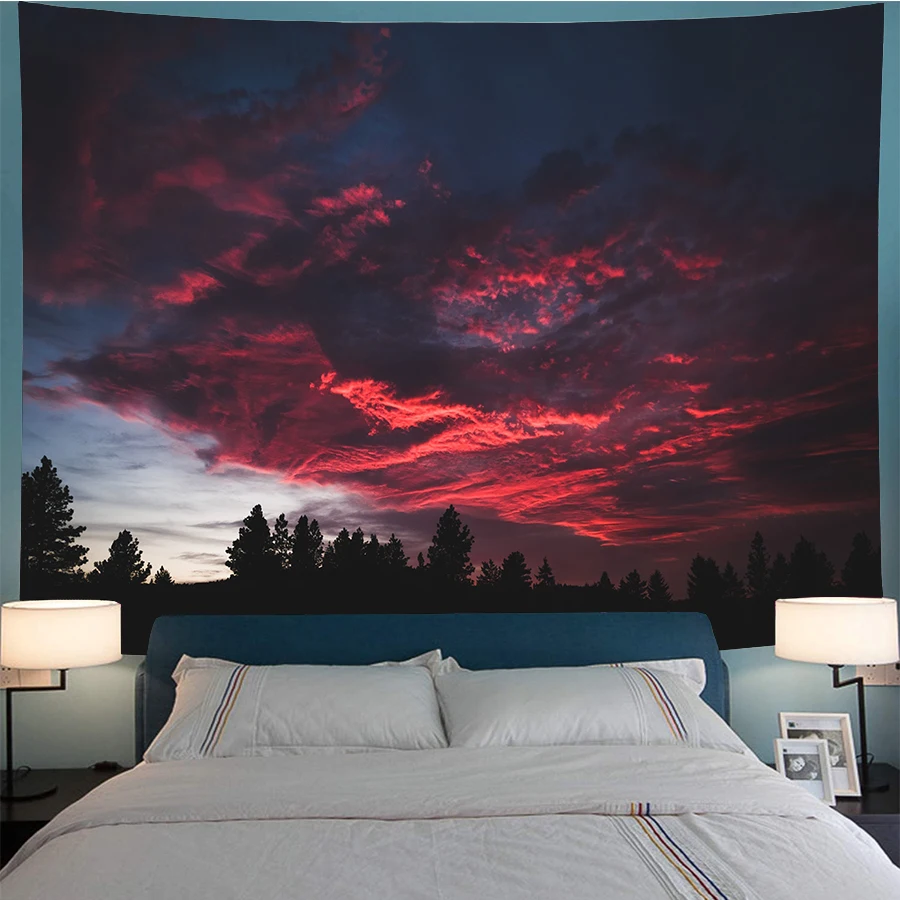 

SOFTBATFY Colorful-Clouds Tapestry Headboard Wall Art Bedspread Dorm Tapestry Home Decor Dropshipping