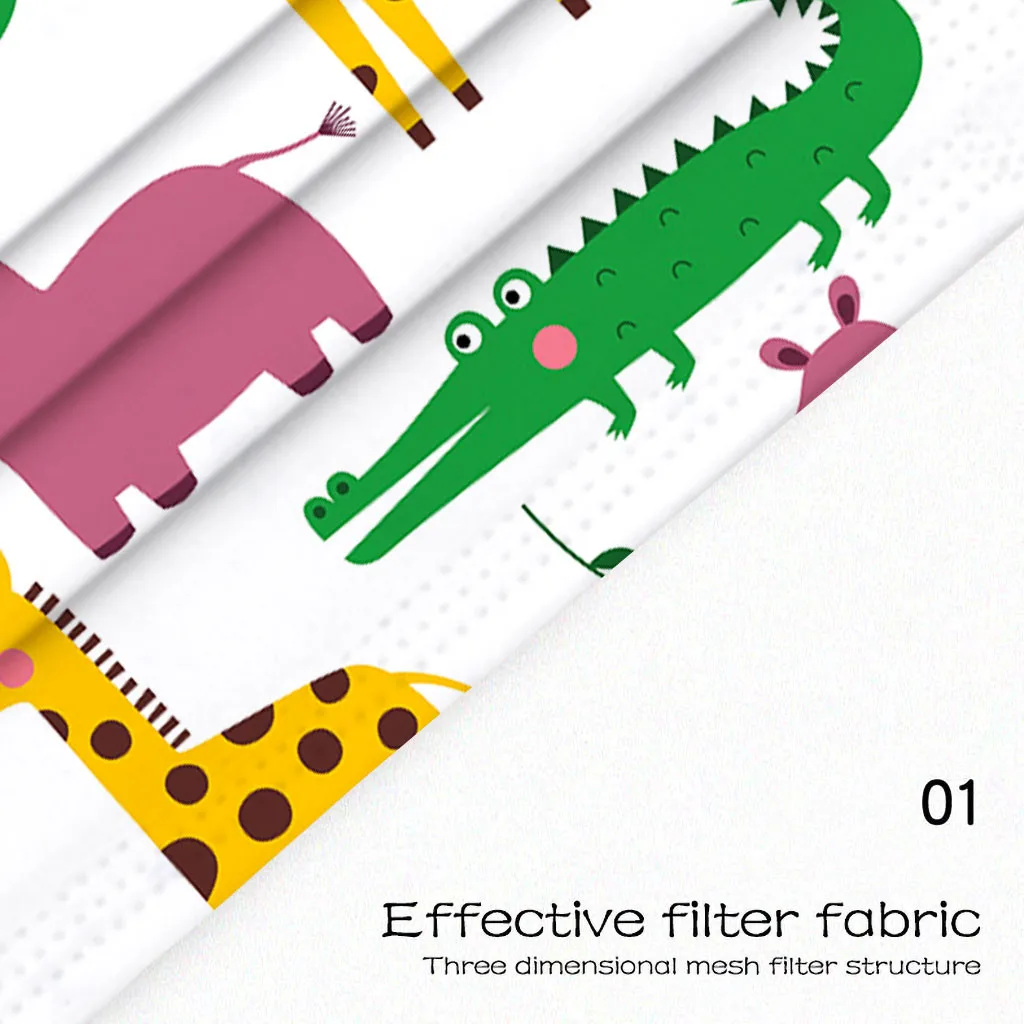 

50PC Dust Mask childrenDisposable Protective Safety ear-hanging Mask 3-layer Dustproof Haze PM 2.5 pollution mask Dinosaur print