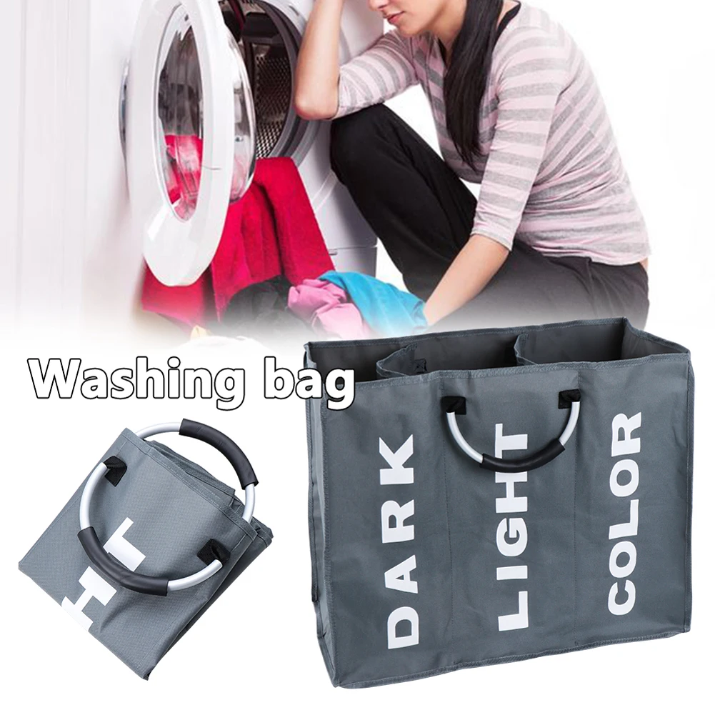 

1PC Laundry Bag Foldable Laundry Basket Large Dirty Laundry Basket Hamper Sorter Oxford Cloth Dirty Clothes Bag With Handle