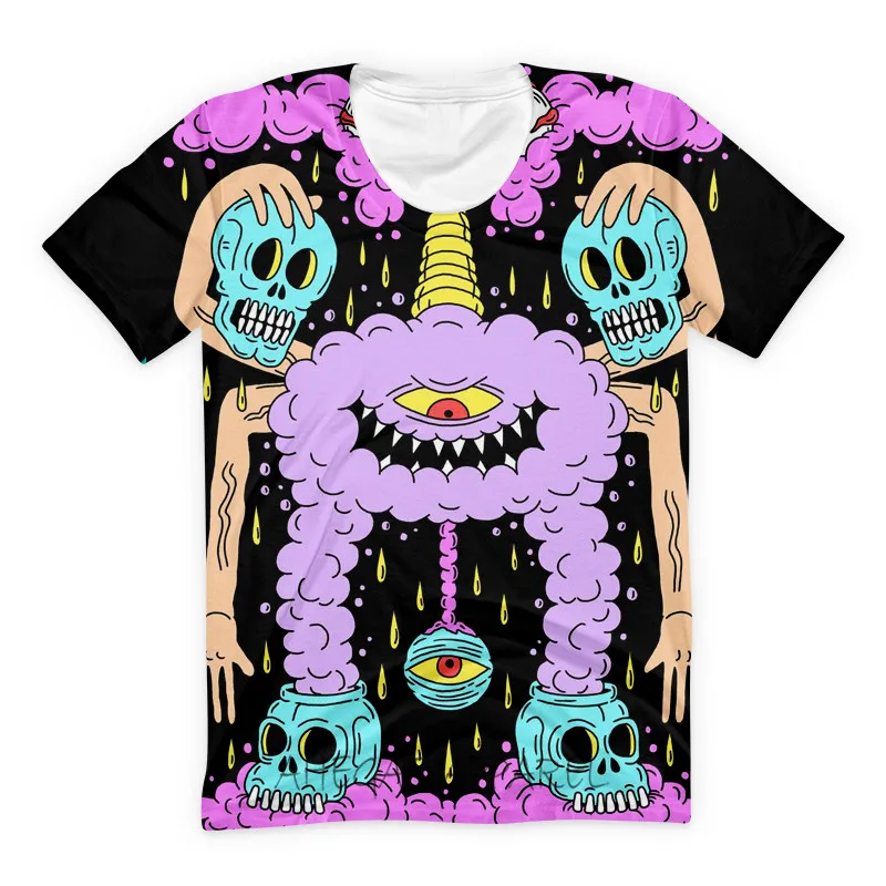 Psychedelic/футболка с рисунком цветов модная футболка Let's Go Surfing In Hawaii в стиле хип хоп