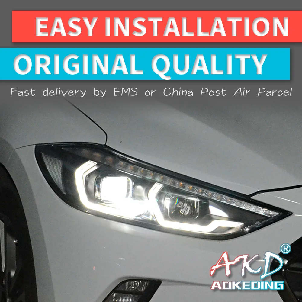 

Car Headlight for Hyundai Elantra Headlights 2016-2019 LED Dual Projector Headlights Replacement High Low Beam Parking