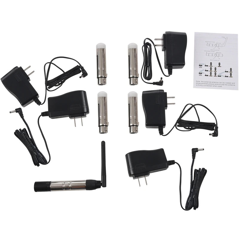 

5 Pcs DMX512 DMX Dfi DJ 2.4G Wireless 1 Transmitter And 4 Tricolor LED Indicators Receiverr For DJ LED Lighting Control