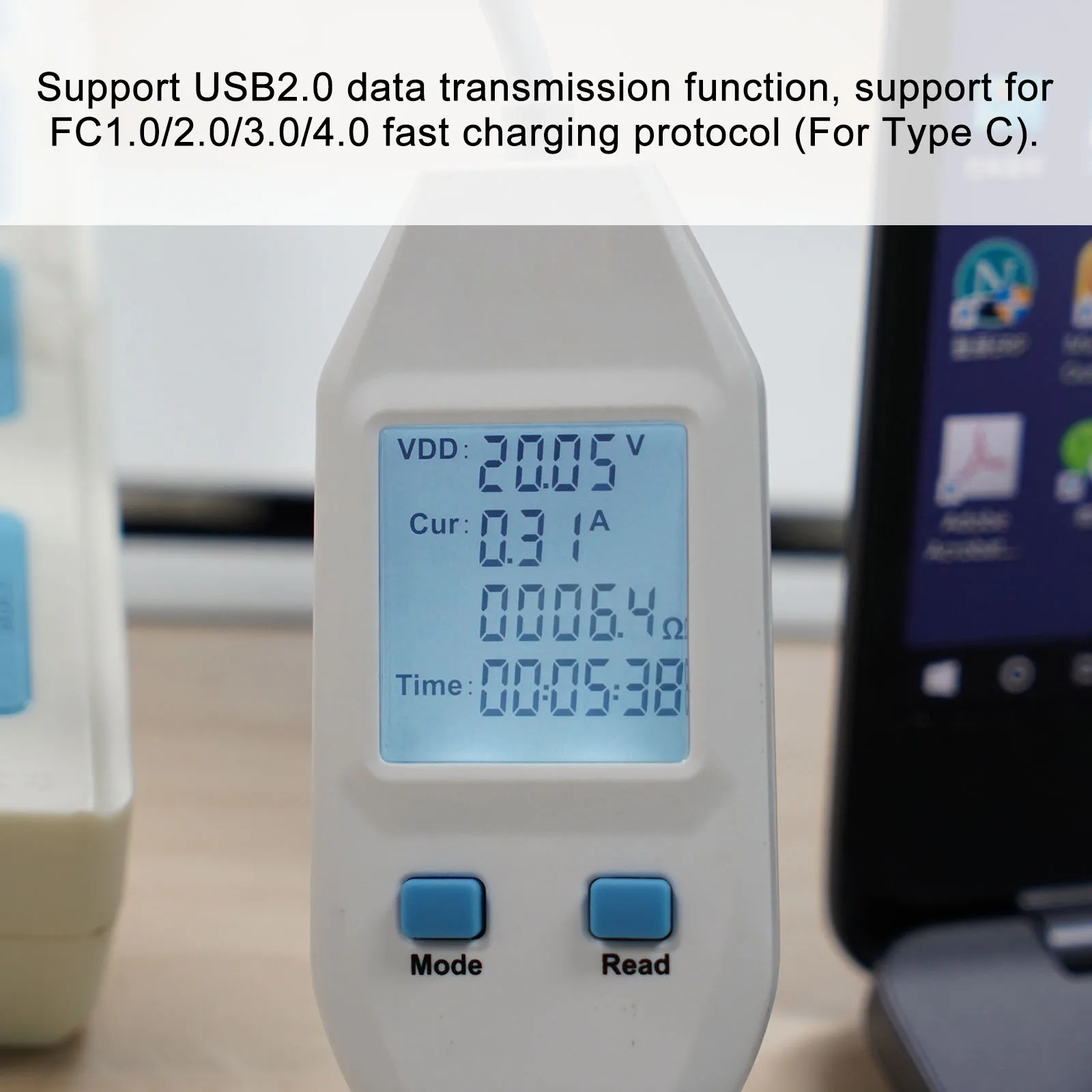 

USB Tester UNI-T UT658C Voltage and Current Monitors Volt Ampere Digital Product Charger Capacity Meter with Data Storage