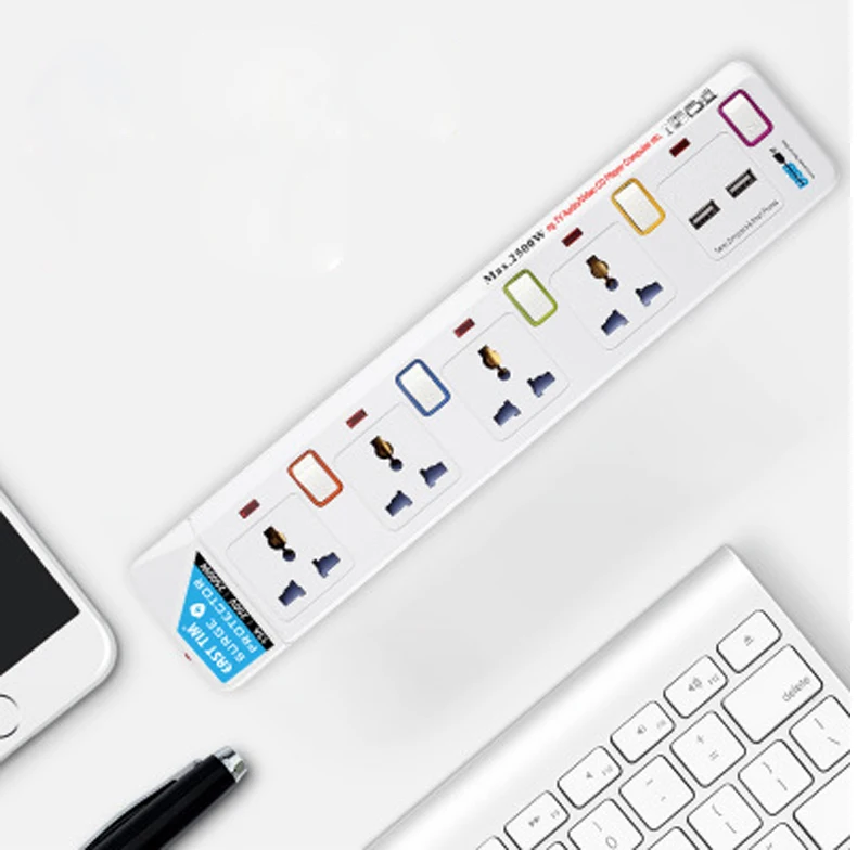 Мощность полосы 1 8 м Универсальная розетками переменного тока разъем 2 Порты USB