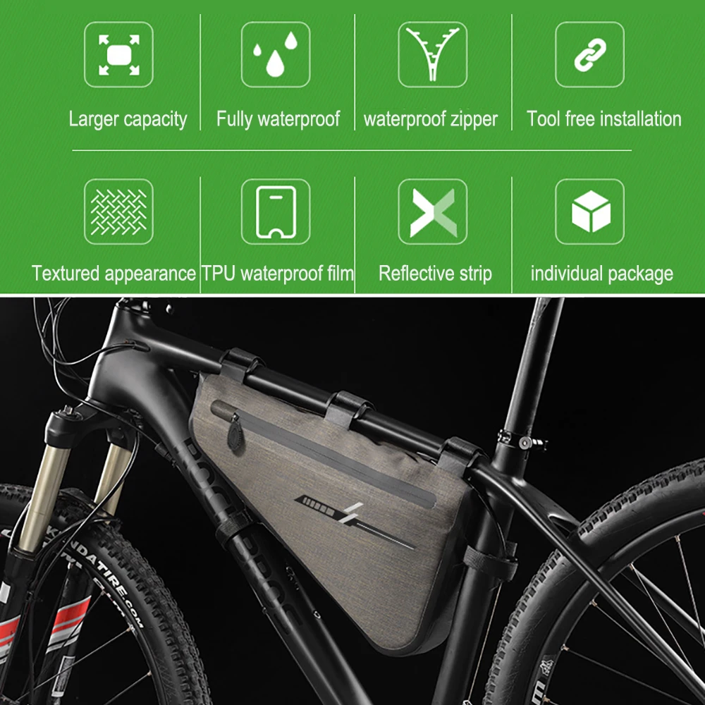 Непромокаемая велосипедная сумка 18л большая емкость MTB Дорожная каркасная сумка треугольная сумка водонепроницаемая сумка для велосипеда Аксессуары для велосипеда