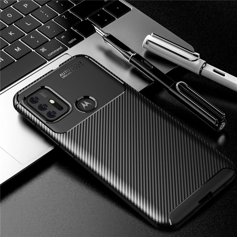 for motorola moto g20 case bumper silicone anti knock carbon fiber cover for motorola moto g20 case for motorola moto g20 cover free global shipping