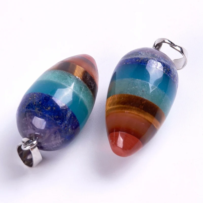 Подвески из натурального смешанного камня подвески в виде конуса/пули латуни с