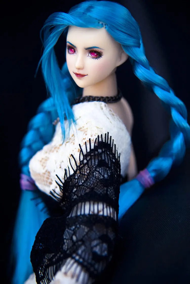 

Collectible Ob27 Head Sculpt 1/6 Scale Female Figure Accessory Blue Hair Double Braid Ver. Head Carving Model For Pale Doll Body