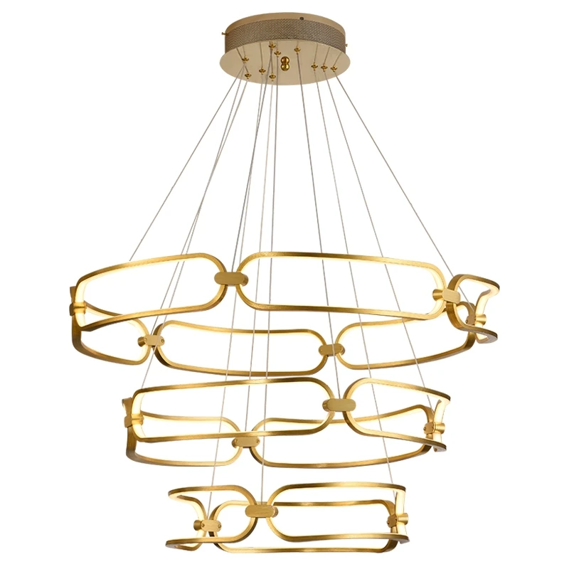 

2020 New Remote Ceiling Chandelier Led Modern Nordic circular art aluminum light fixture for Living Room bedroom indoor decor