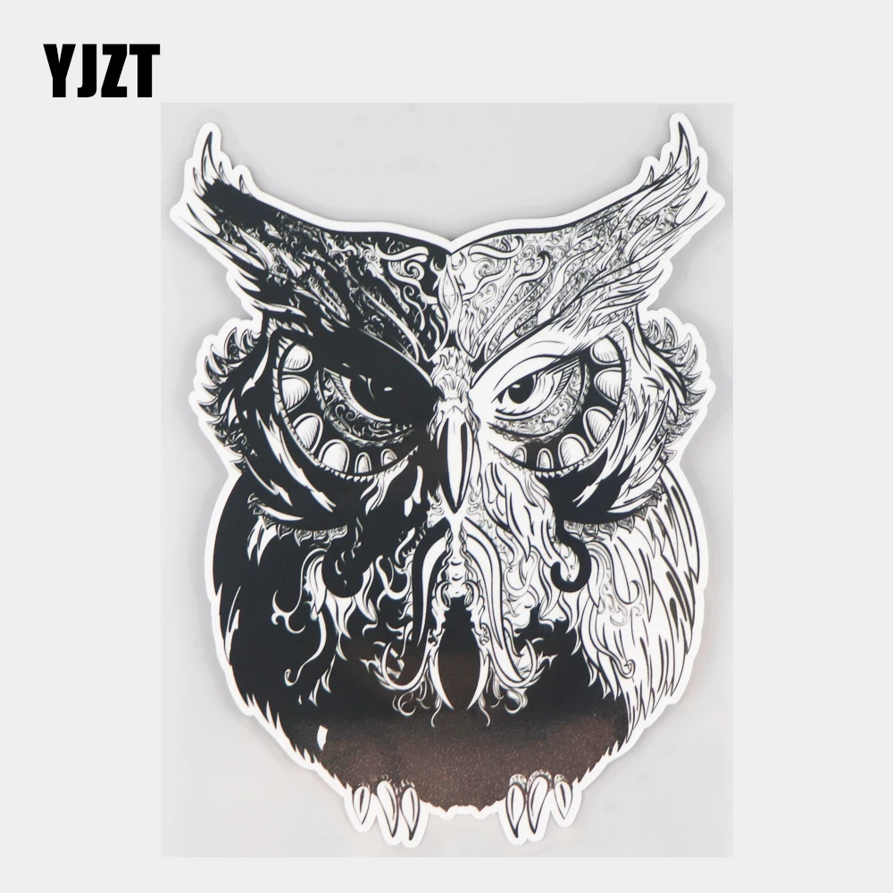 

YJZT 13.3×17.5CM Black Art Owl Personality Cartoon Vinyl Decals Fashion Body Decoration Car Sticker 21A-0543