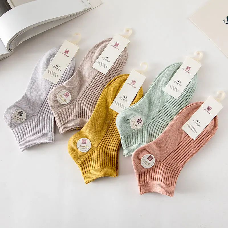 Носки женские короткие 5 пар лето носки-невидимки из хлопка | Женская одежда