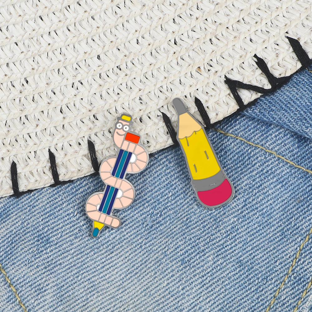 School Supplies Brooch Cute Denim Lapel Badge Jewelry Kids Friends Gifts