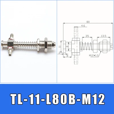 TL-11-L80B-M12 Большая голова 11 мм OD присоска манипулятор кронштейн для устройств аппаратные средства боковой хвост воздухозаборник Вакуумная присоска механическая рука M12 M10 - Цвет: TL-11-L80B-M12
