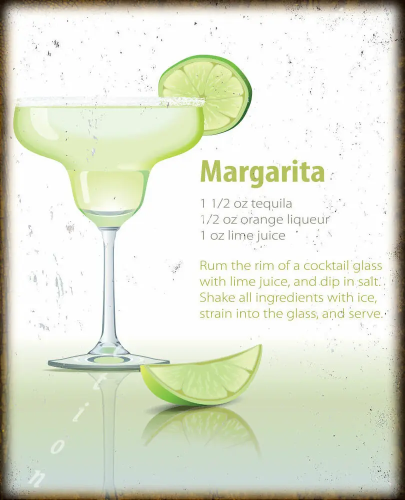 

MARGARITA VINTAGE RETRO METAL TIN SIGN POSTER WALL PLAQUE