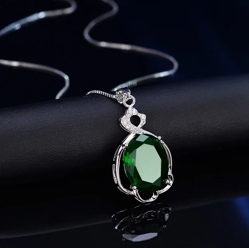 

Cross-border platform sapphire S925 sterling silver necklace women crystal diamond European and American retro pendant jewelry