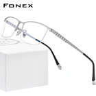 FONEX Мужские оправы для очков из чистого титана, квадратные очки 2020, новинка, мужские полуоптические очки для близорукости по рецепту, оправы для очков 85640