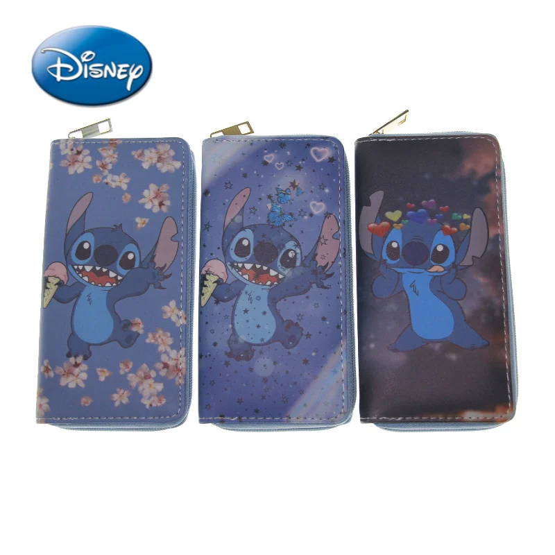 

Disney Stitch Cartoon Print Men's and Women's Short Wallet Fashion Coin Purse Card Case Clutch Multi-Card Slots Long Wallet