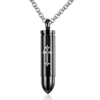 european and american cross accessories explosive bullet head necklace mens pendant can be unscrewed to install paper trinkets