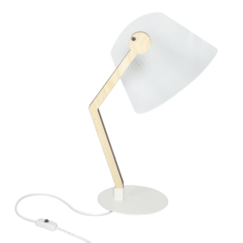 

3D Effect Stereo Vision LED Desk Lamp Wood Bracket Acrylic Lampshade LED Lamp Living Room Bedroom Reading Lamp With USB Plug