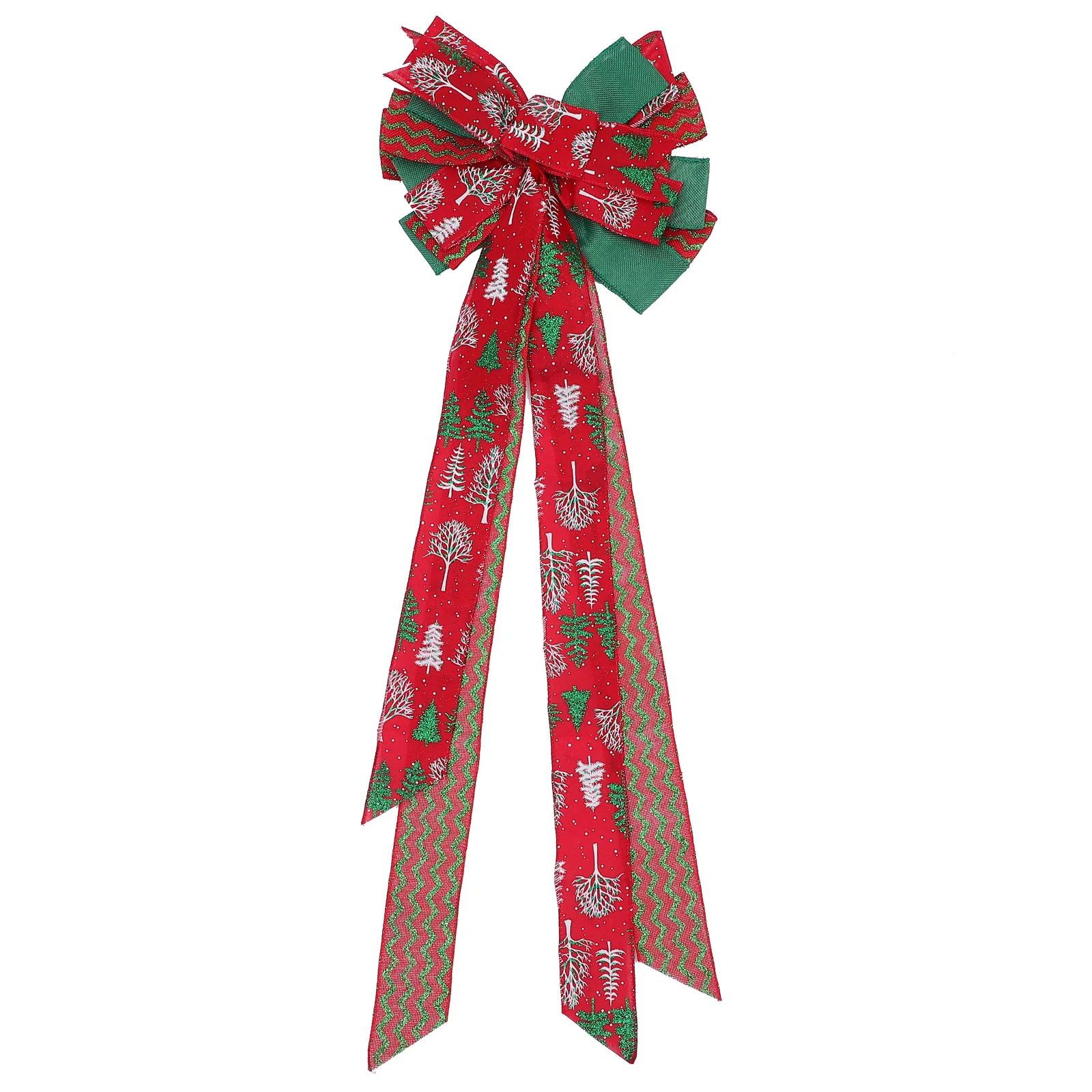 

1pc Christmas Tree Topper Party Decor Large Fabric Gift Bow for Xmas Tree