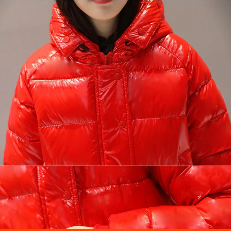 Женская куртка с искусственным мехом осенне зимняя облегающая парка капюшоном